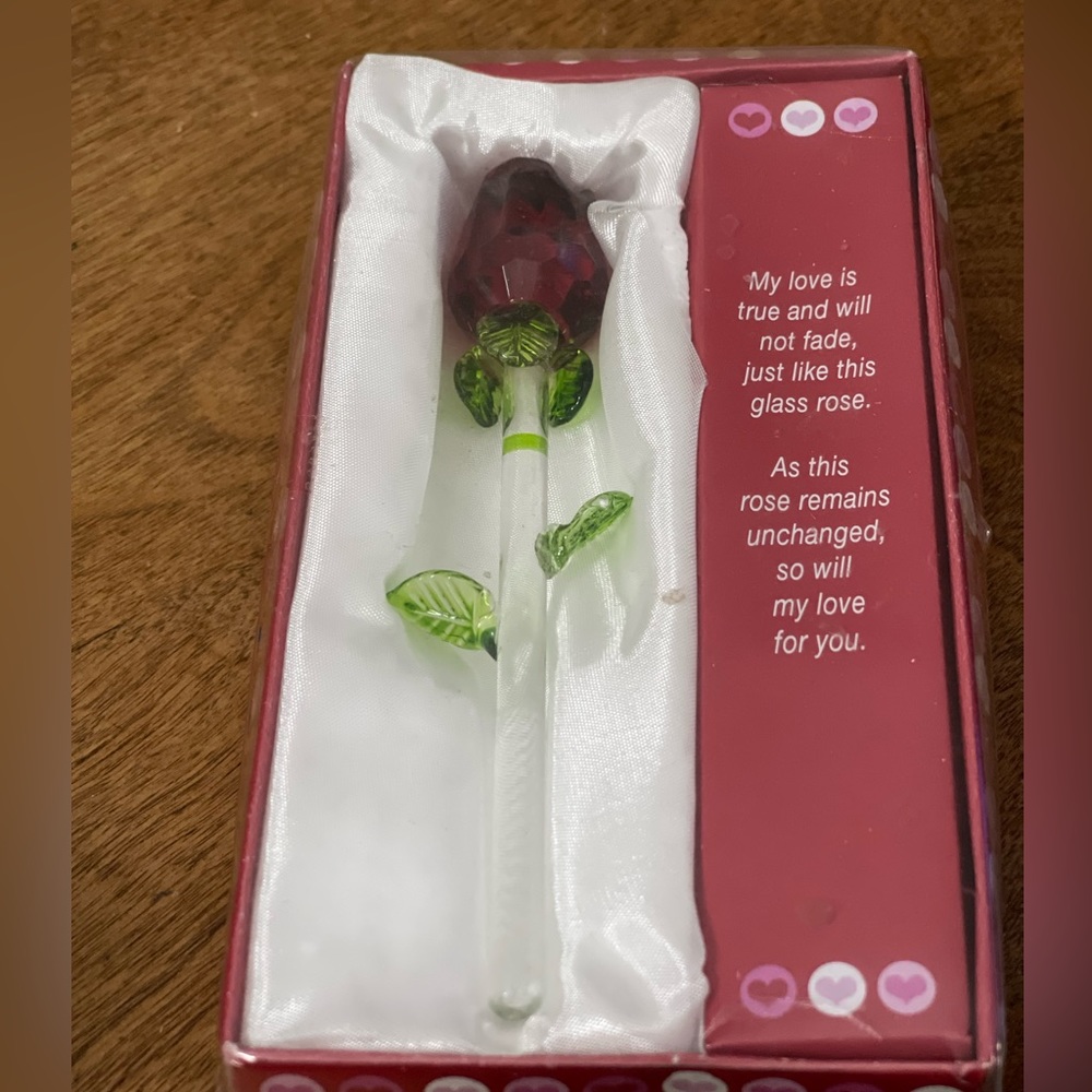 New Red Glass Rose